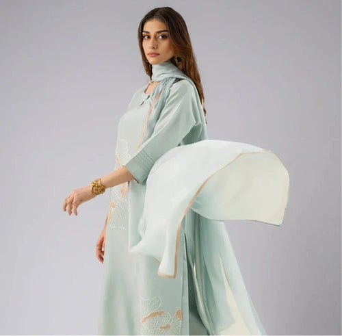 Aqua Grace  | Embroidered Summer Suit