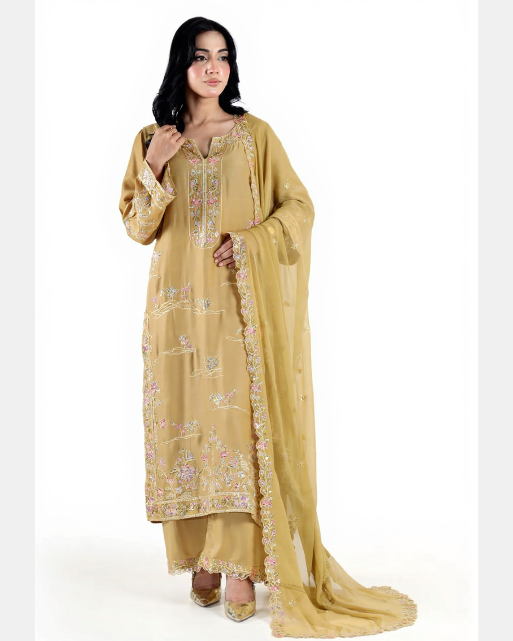 Royal Imperial Aura – 3-Piece Stitched Ensemble