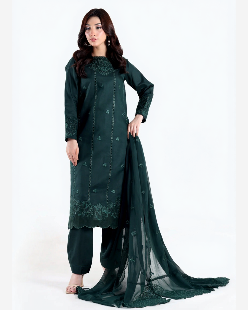 Green Aura - 3-Piece Stitched Emerald Suit