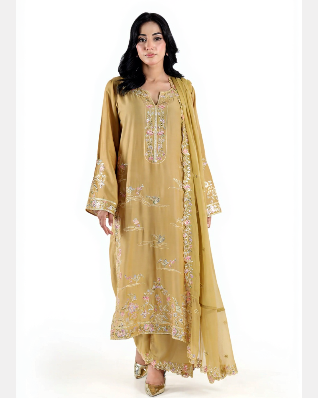 Royal Imperial Aura – 3-Piece Stitched Ensemble