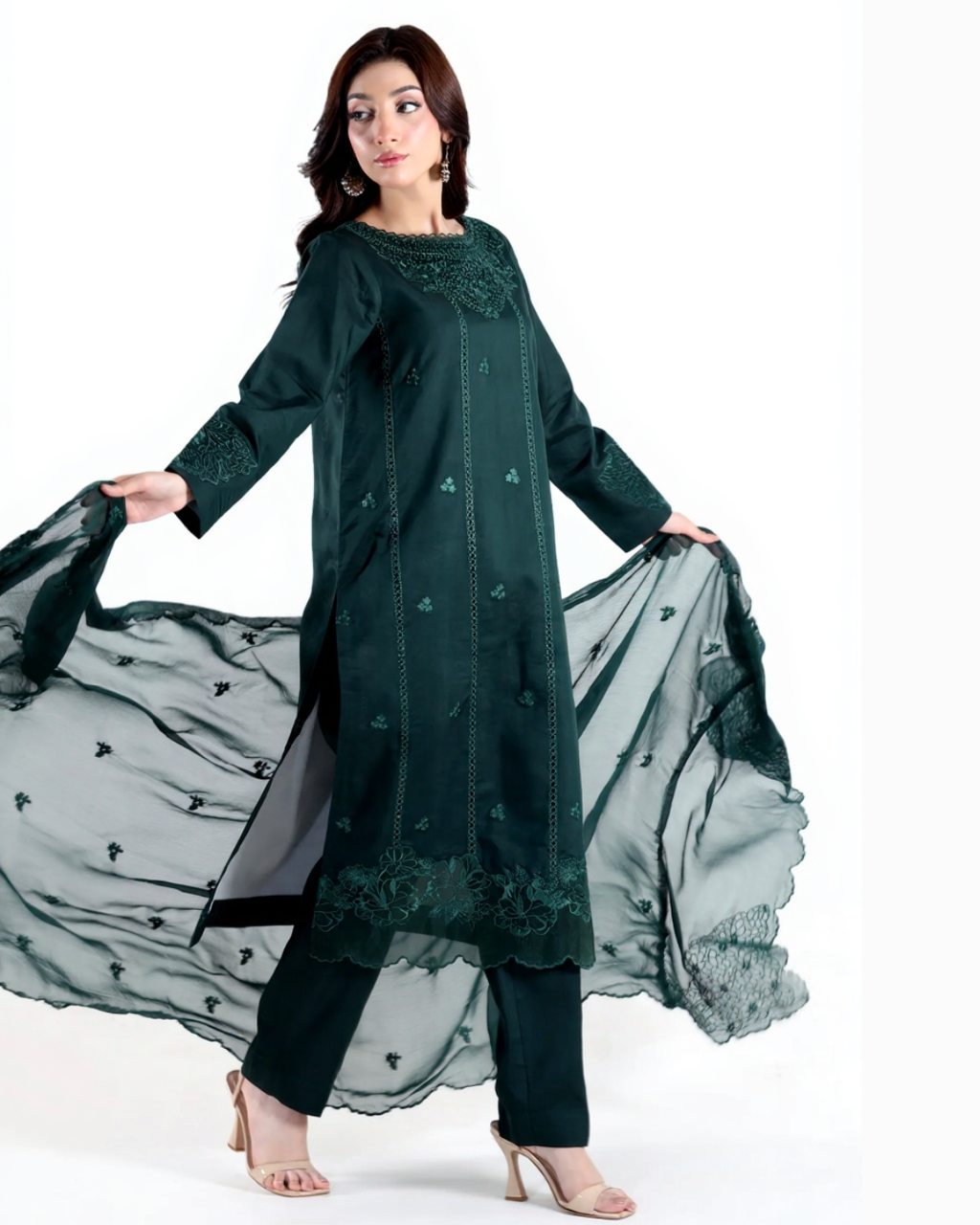 Green Aura - 3-Piece Stitched Emerald Suit