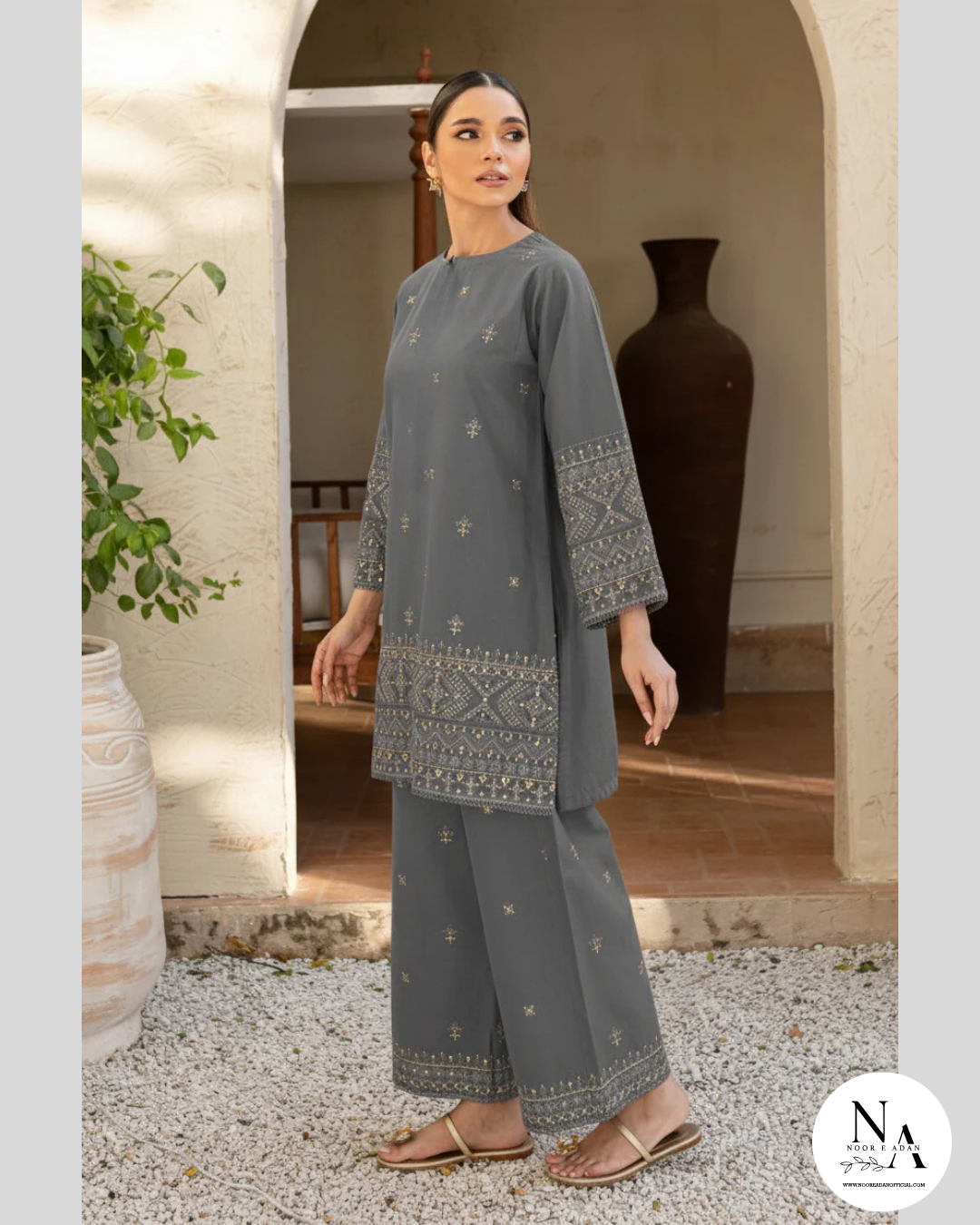 Grey Aura – 2 Piece Embroidered