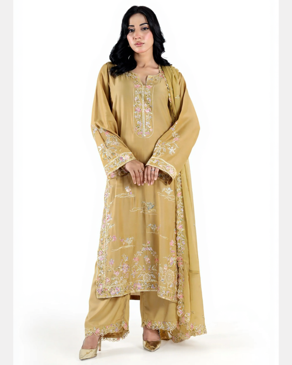 Royal Imperial Aura – 3-Piece Stitched Ensemble