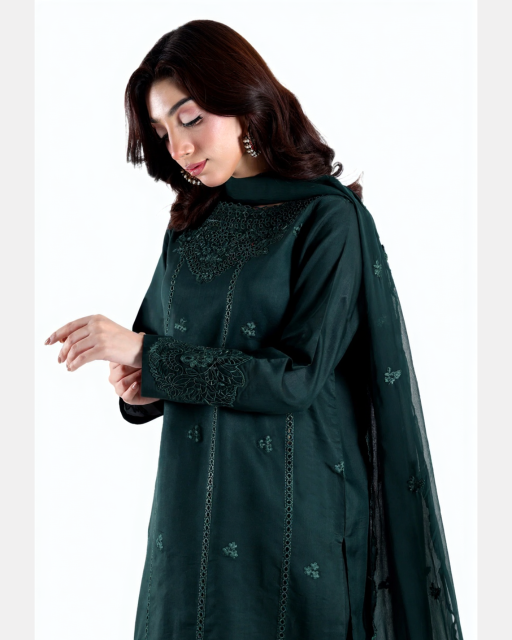 Green Aura - 3-Piece Stitched Emerald Suit