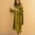 Olive Whisper 3 Piece Stitched Suit