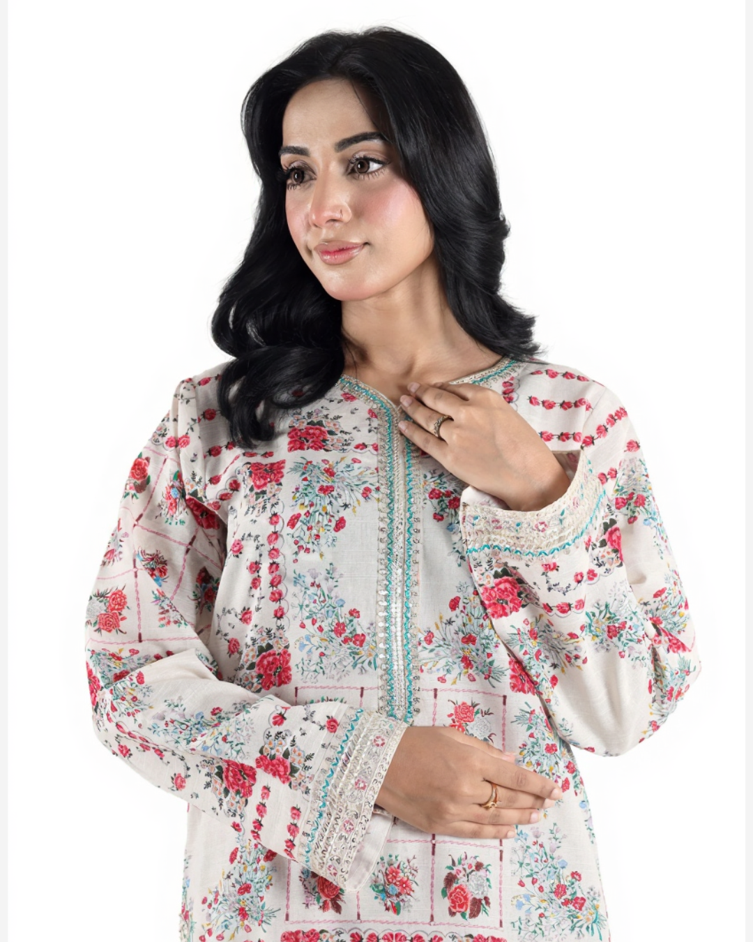 Ivory Breeze – 2-Piece Stitched Embroidered Suit