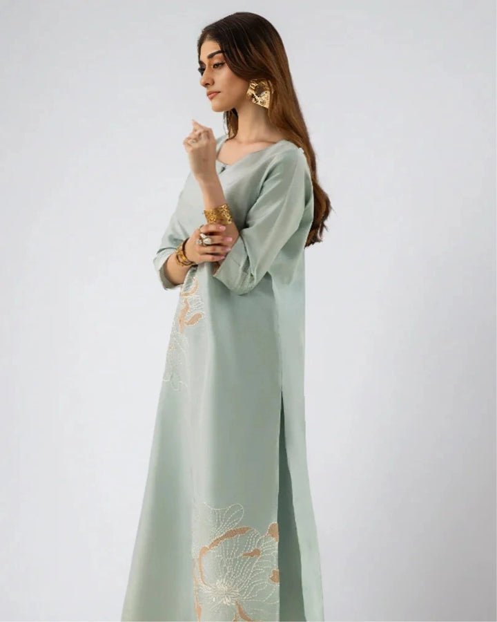 Aqua Grace  | Embroidered Summer Suit