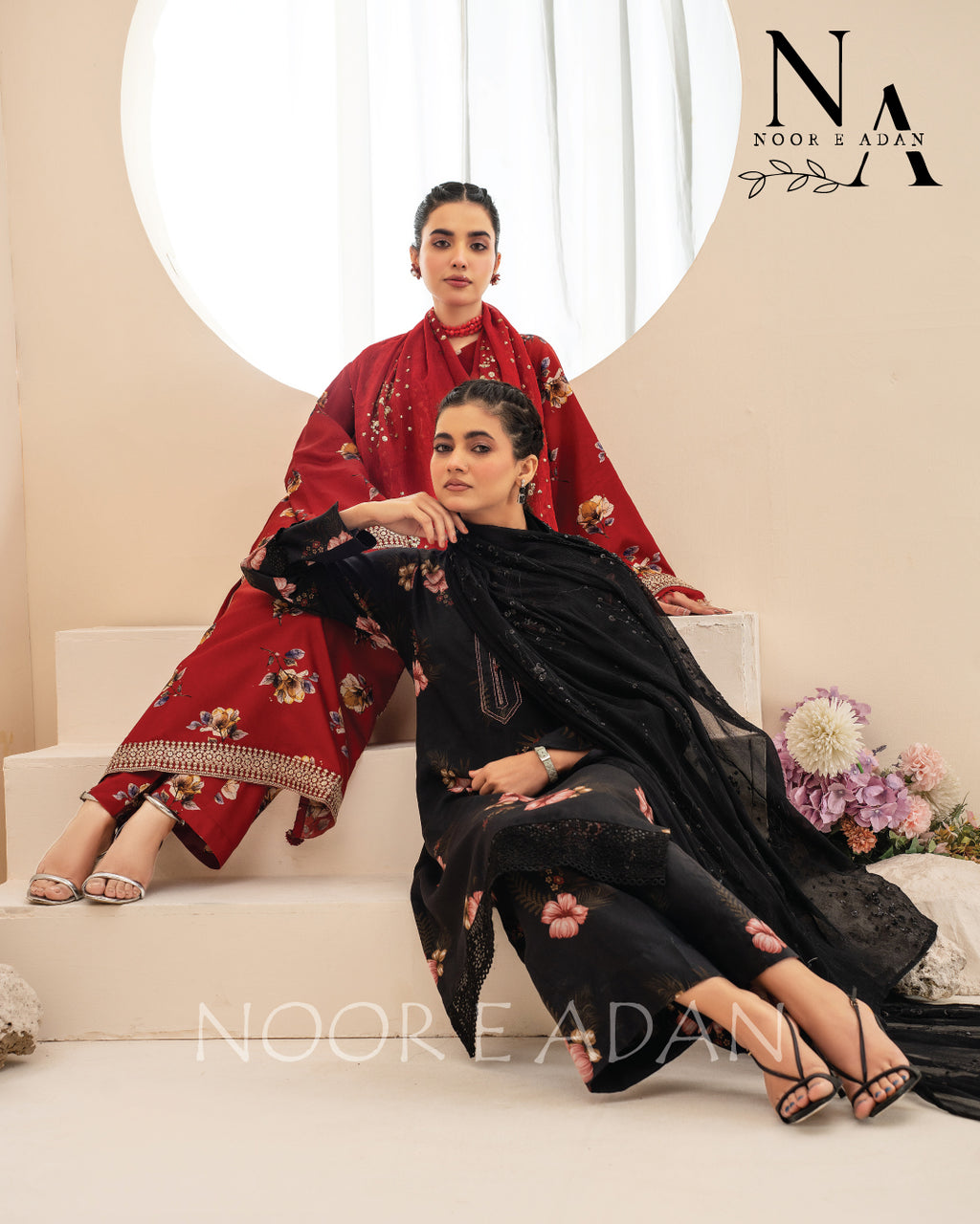 Red Floral: Sophistication in Every Stitch