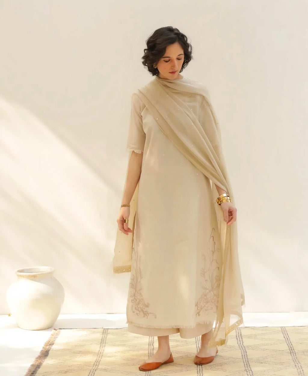 Almond Beige – Classic Summer Suit for Women