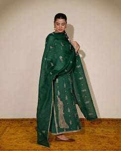 Bottle Green | 3-Piece Stitched Outfit