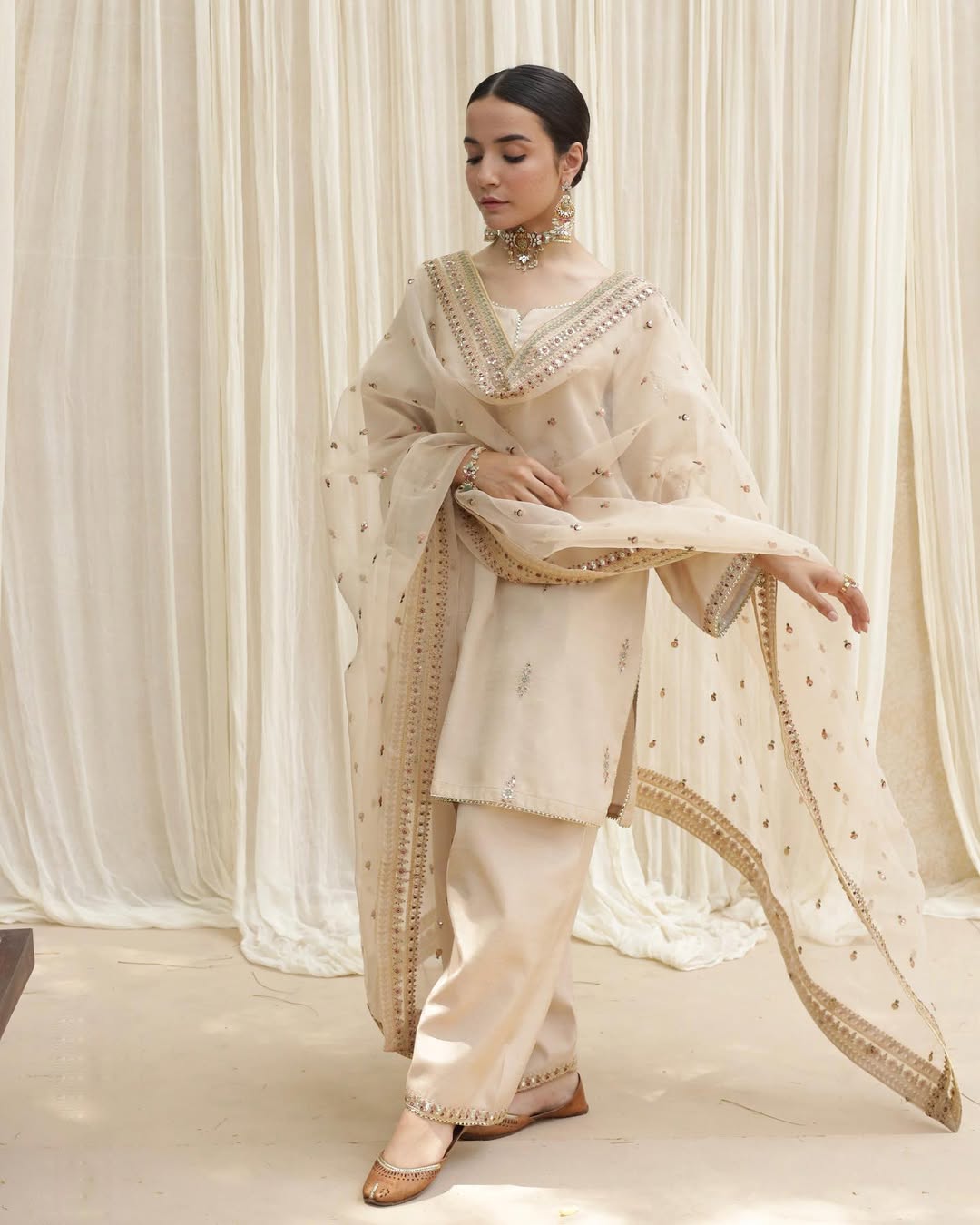 Beige Royale | Stitched 3-Piece