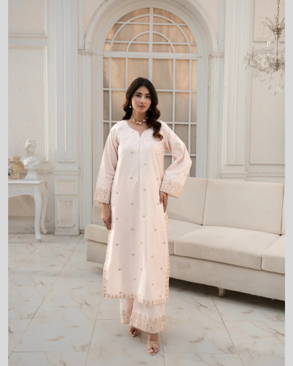 Blush Whisper | 2-Piece Stitched Suit