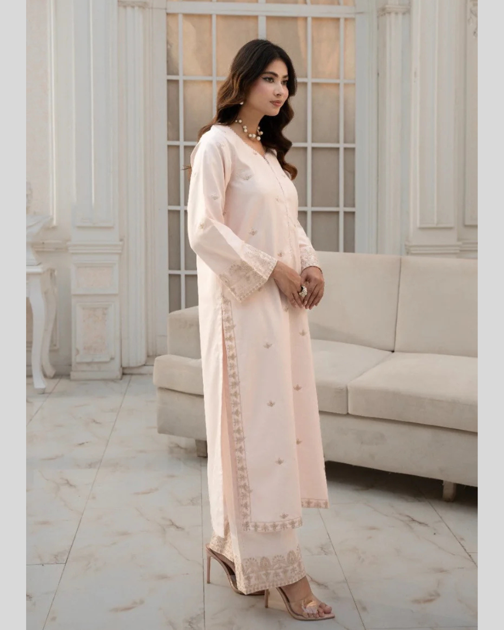 Blush Whisper | 2-Piece Stitched Suit