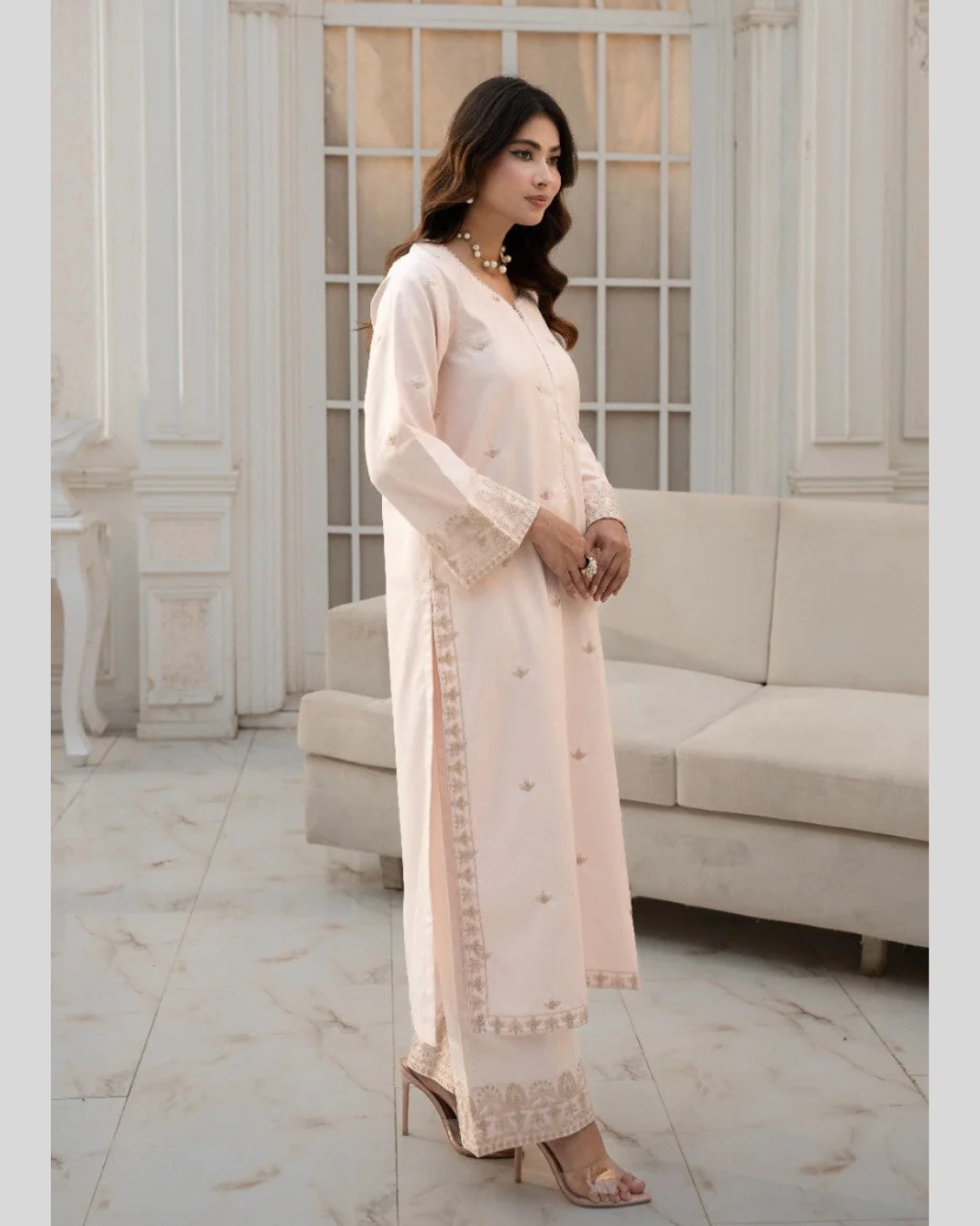 Blush Whisper | 2-Piece Stitched Suit