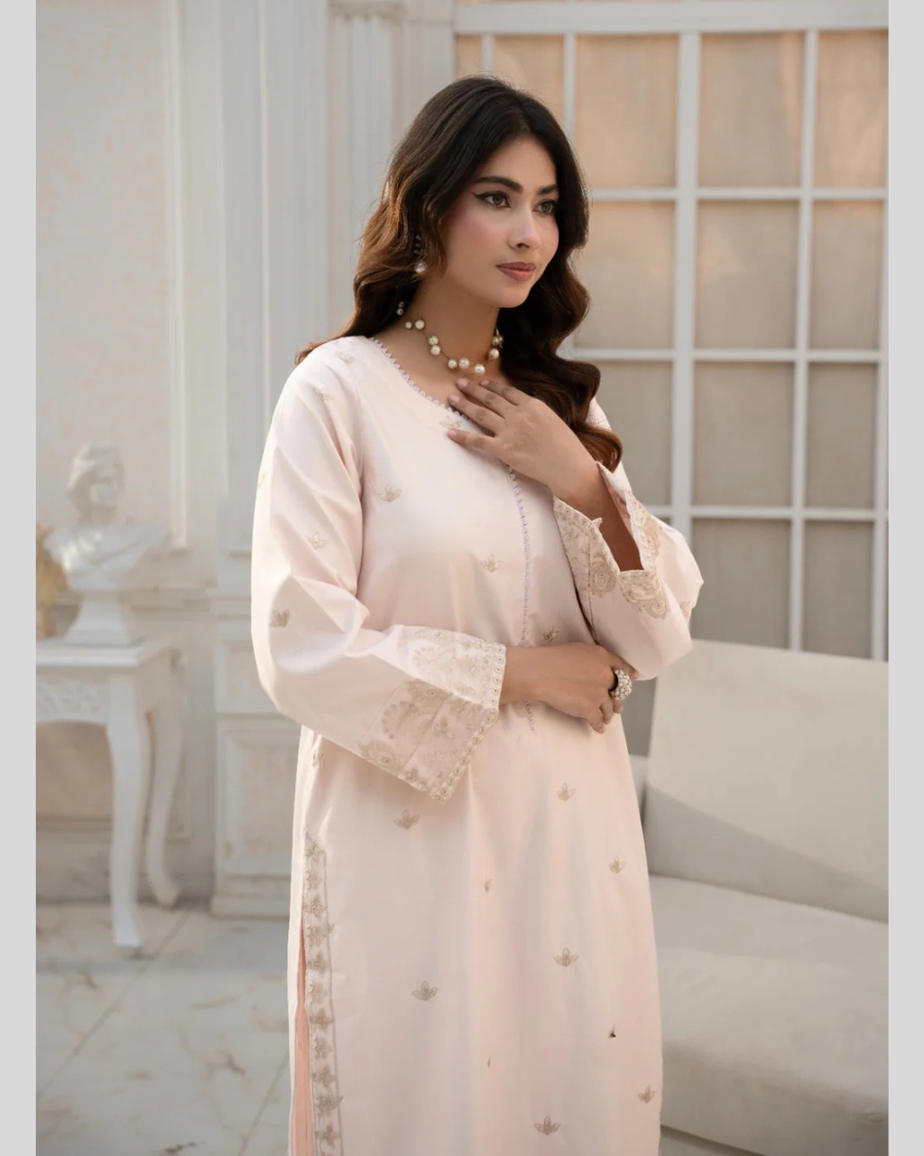 Blush Whisper | 2-Piece Stitched Suit