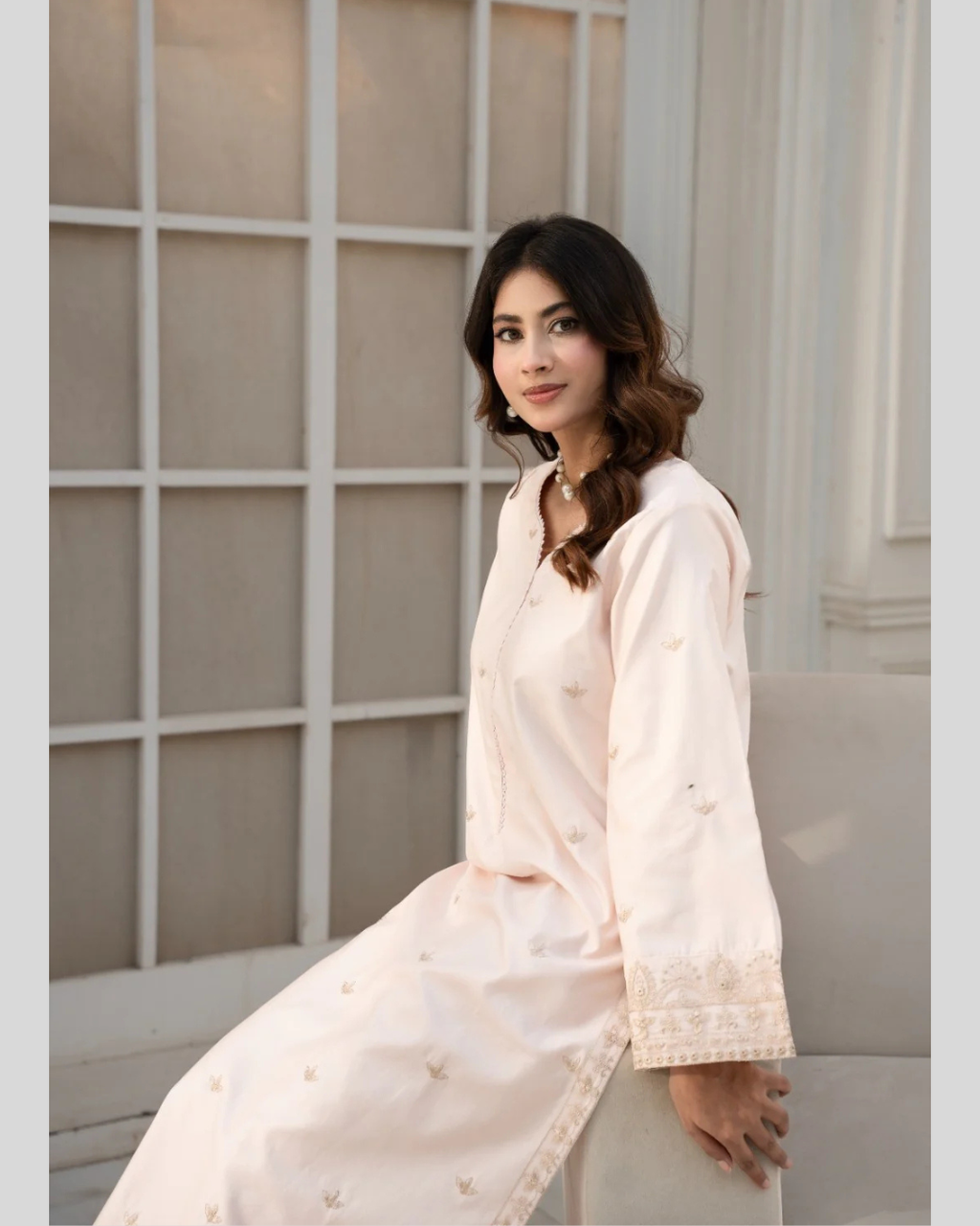 Blush Whisper | 2-Piece Stitched Suit