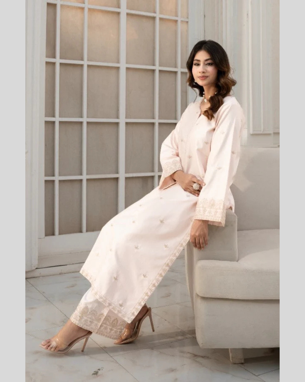 Blush Whisper | 2-Piece Stitched Suit