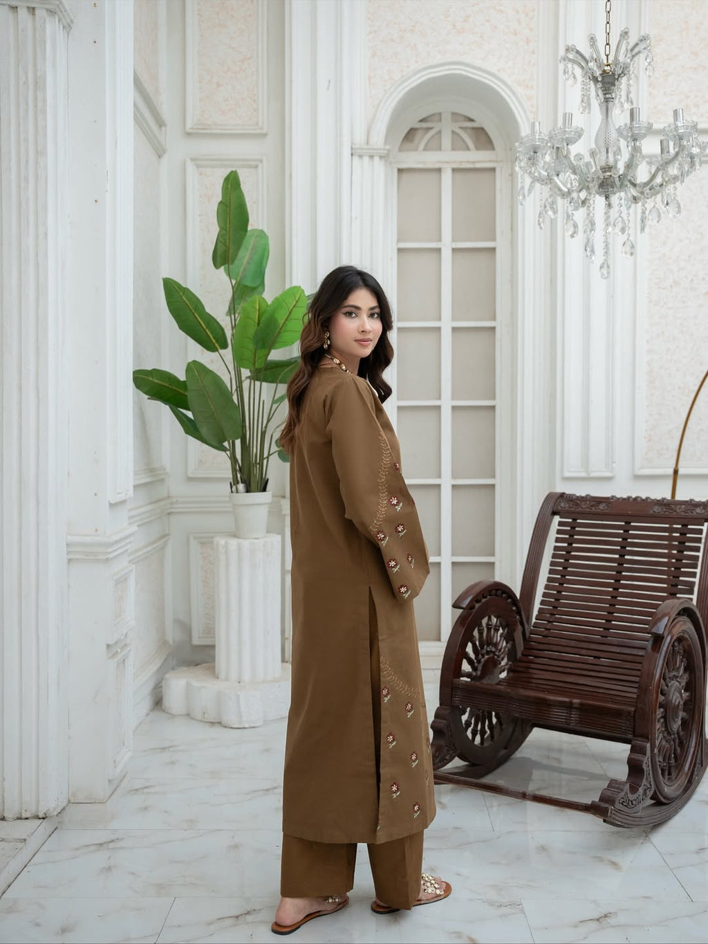 Bronze Reverie – 2 Piece Embroidered Khaddar Stitched Suit