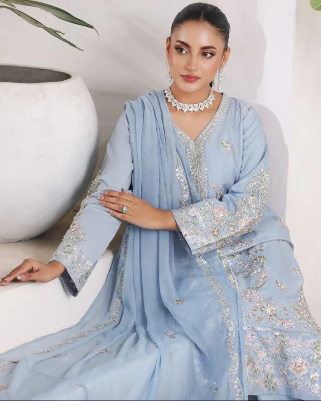 Crystal Azure | 3 PIECE STITCHED SUIT