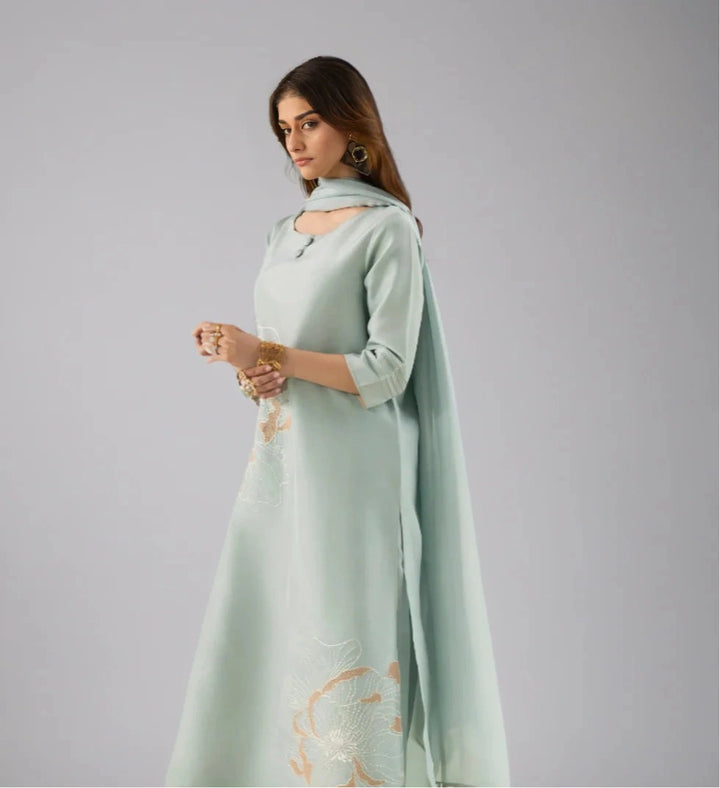 Aqua Grace  | Embroidered Summer Suit