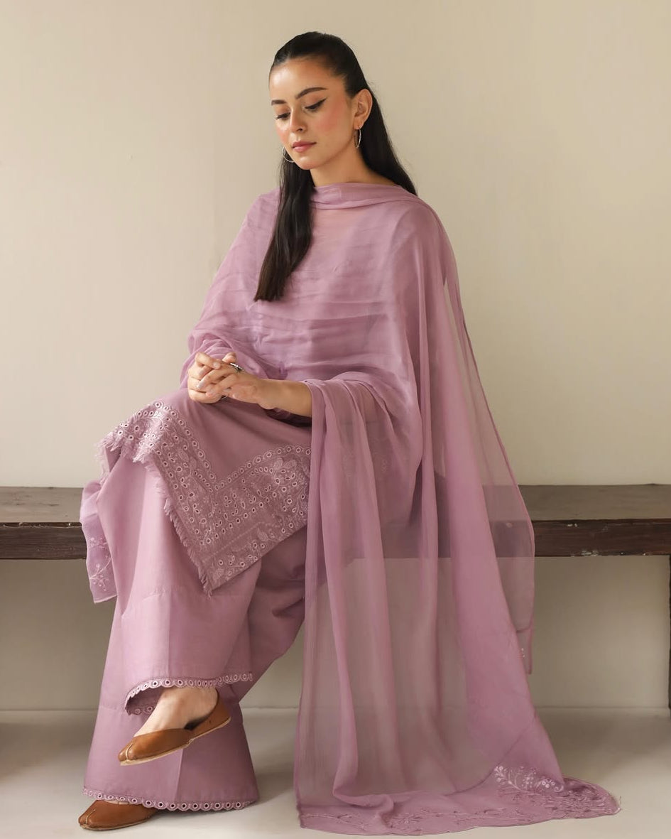 Dusty Lavender | 3-Piece Stitched