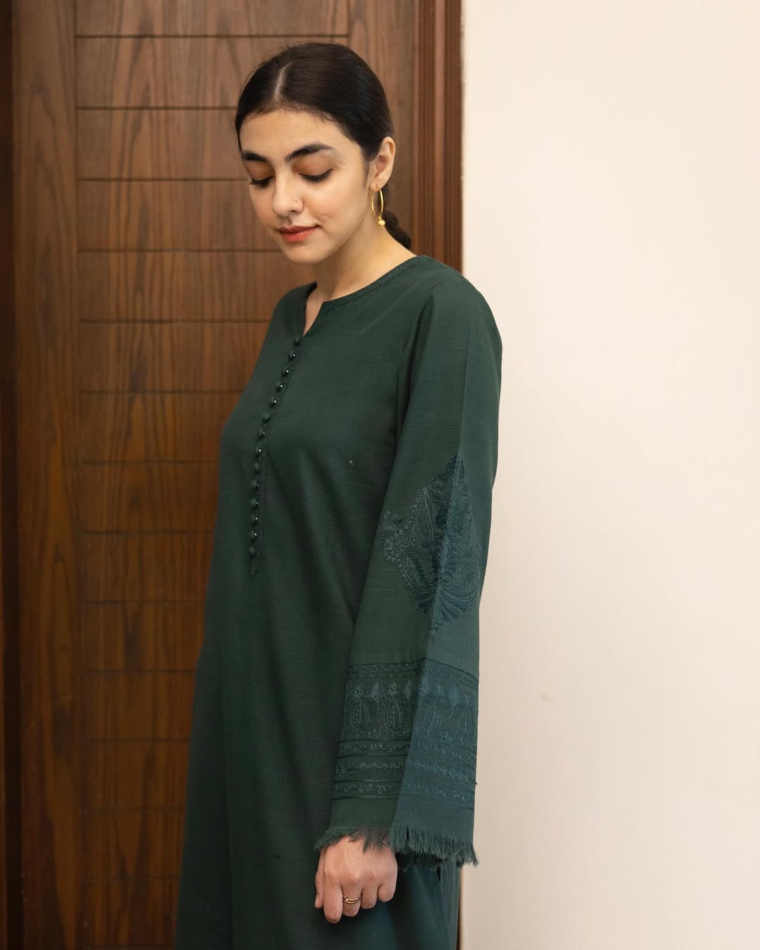 Elite Green - 2-Piece Stitched Khaddar Suit