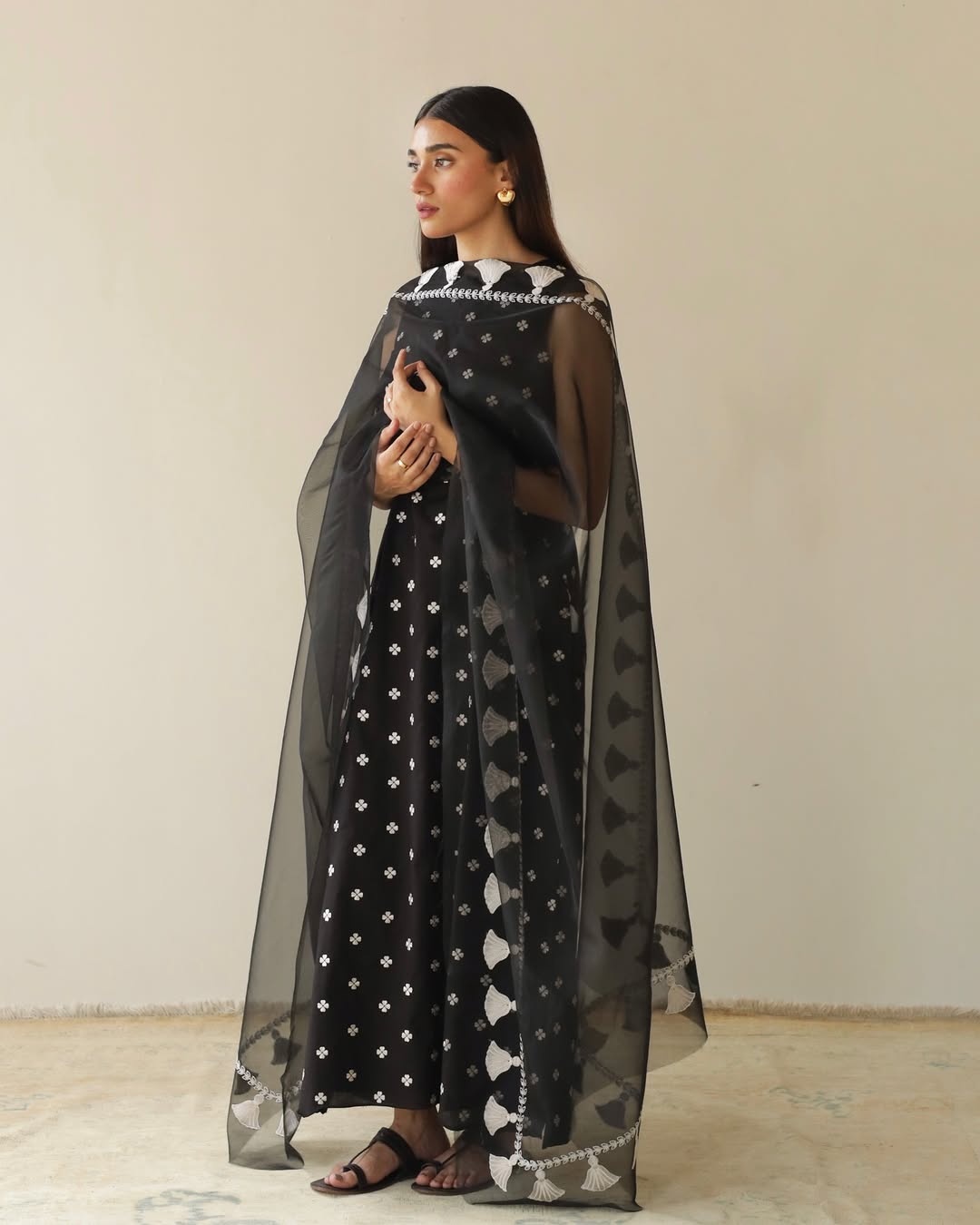 Black Noir – Elegant Embroidered Suit for Women