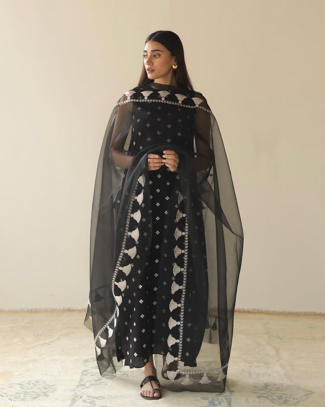 Black Noir – Elegant Embroidered Suit for Women