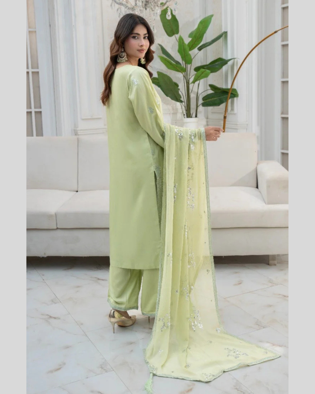 Pistachio Whisper 3 - Piece Stitched Suit