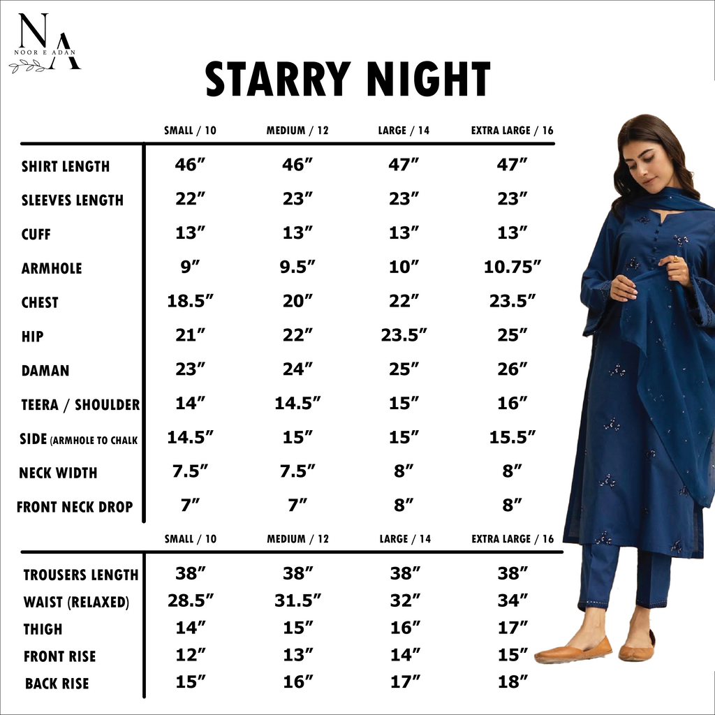Starry Night - Navy Blue Embellished Ensemble