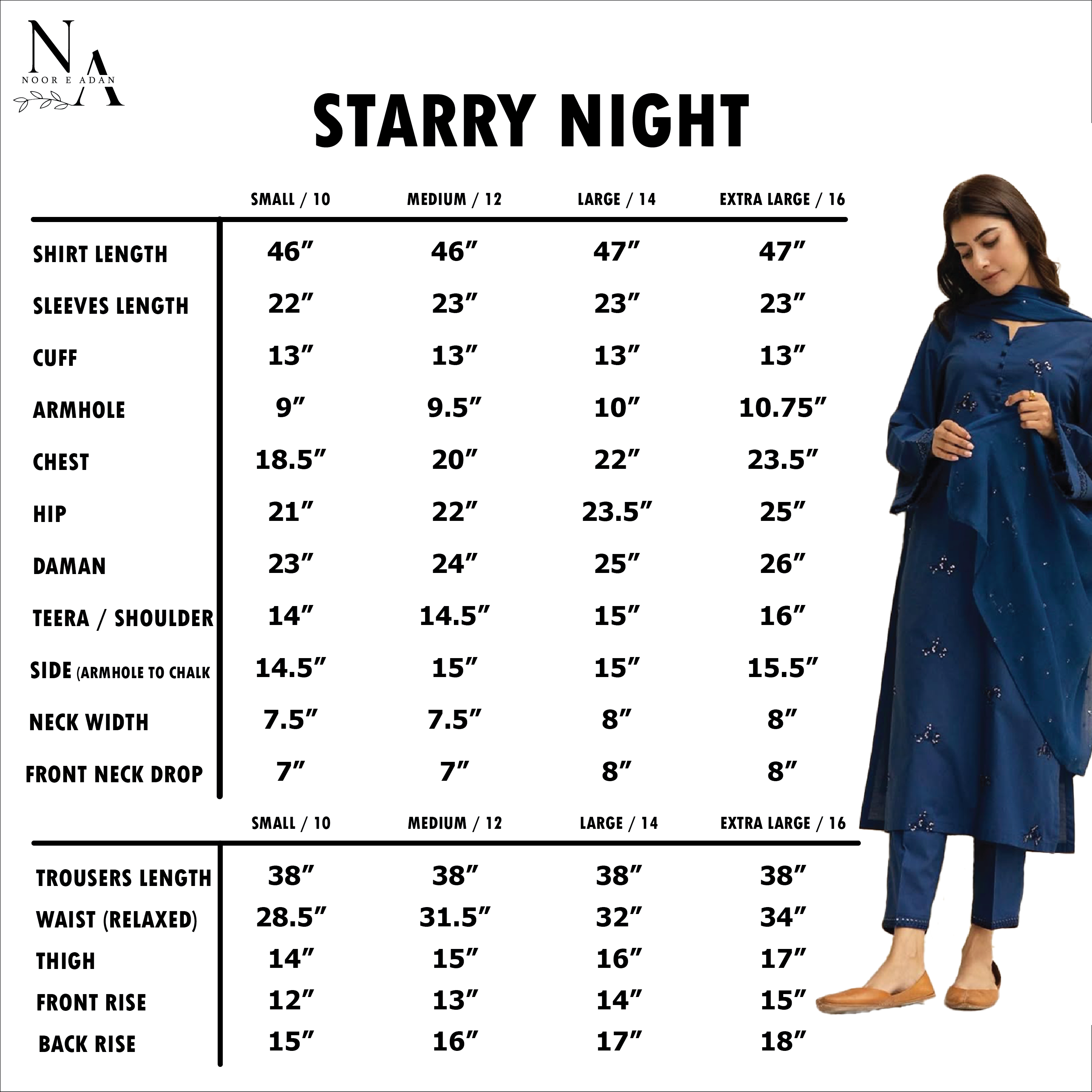 Starry Night - Navy Blue Embellished Ensemble