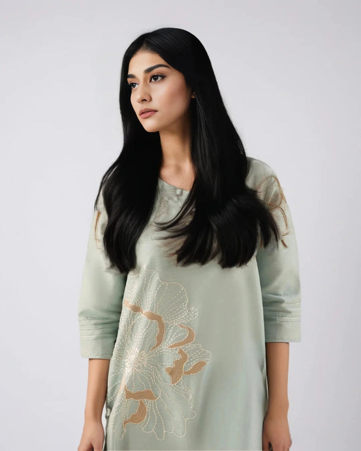 Aqua Grace  | Embroidered Summer Suit