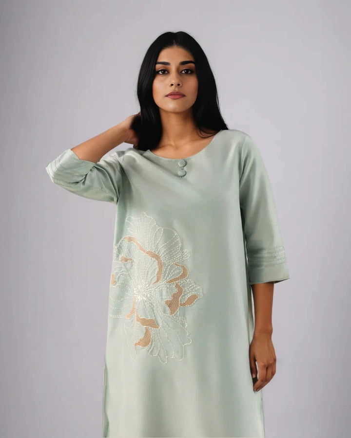 Aqua Grace  | Embroidered Summer Suit