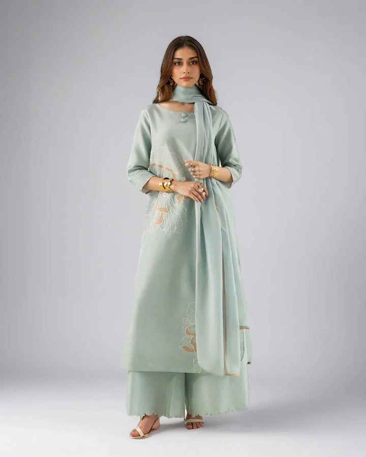 Aqua Grace  | Embroidered Summer Suit