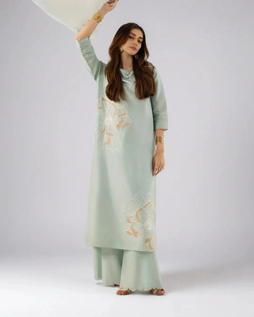Aqua Grace  | Embroidered Summer Suit