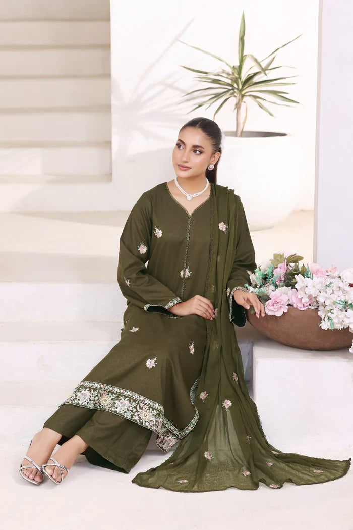 Forest Green | 3- Piece Stitched Suit