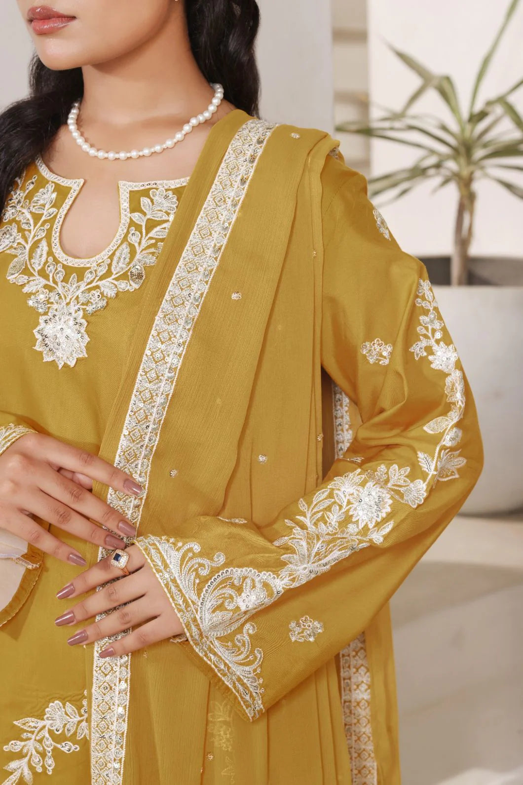 Honey Glow | 3 Piece Stitched Suit