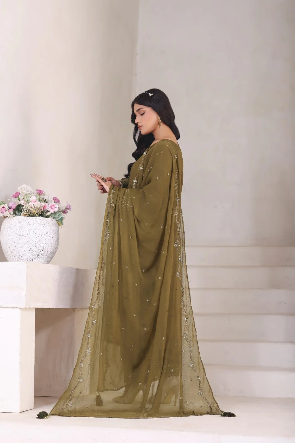 Leafy Green | 3 Piece Stitched Suit