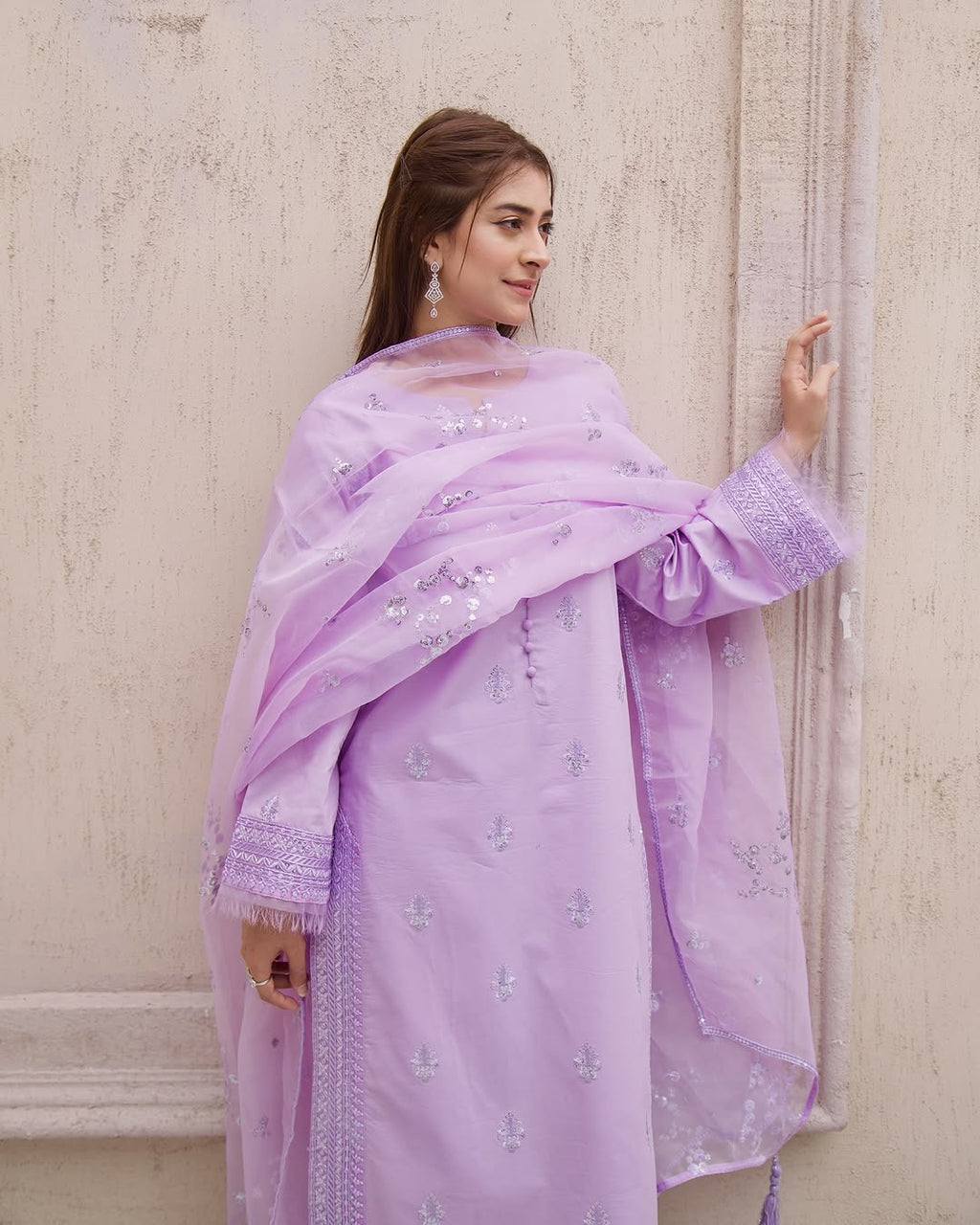 Noor-e-Eid / lilac bloom – Festive Embroidered Suit for Women