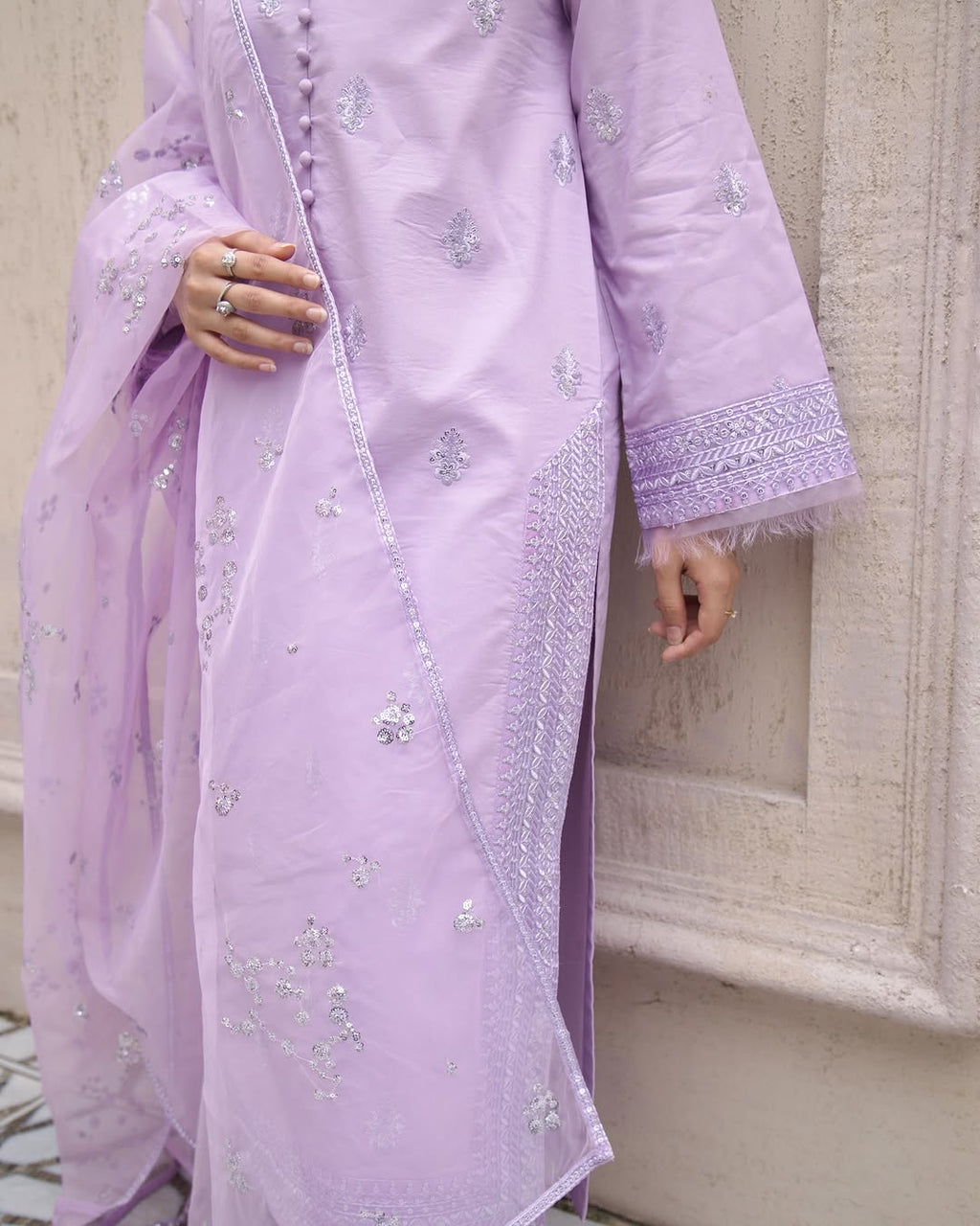 Noor-e-Eid / lilac bloom – Festive Embroidered Suit for Women
