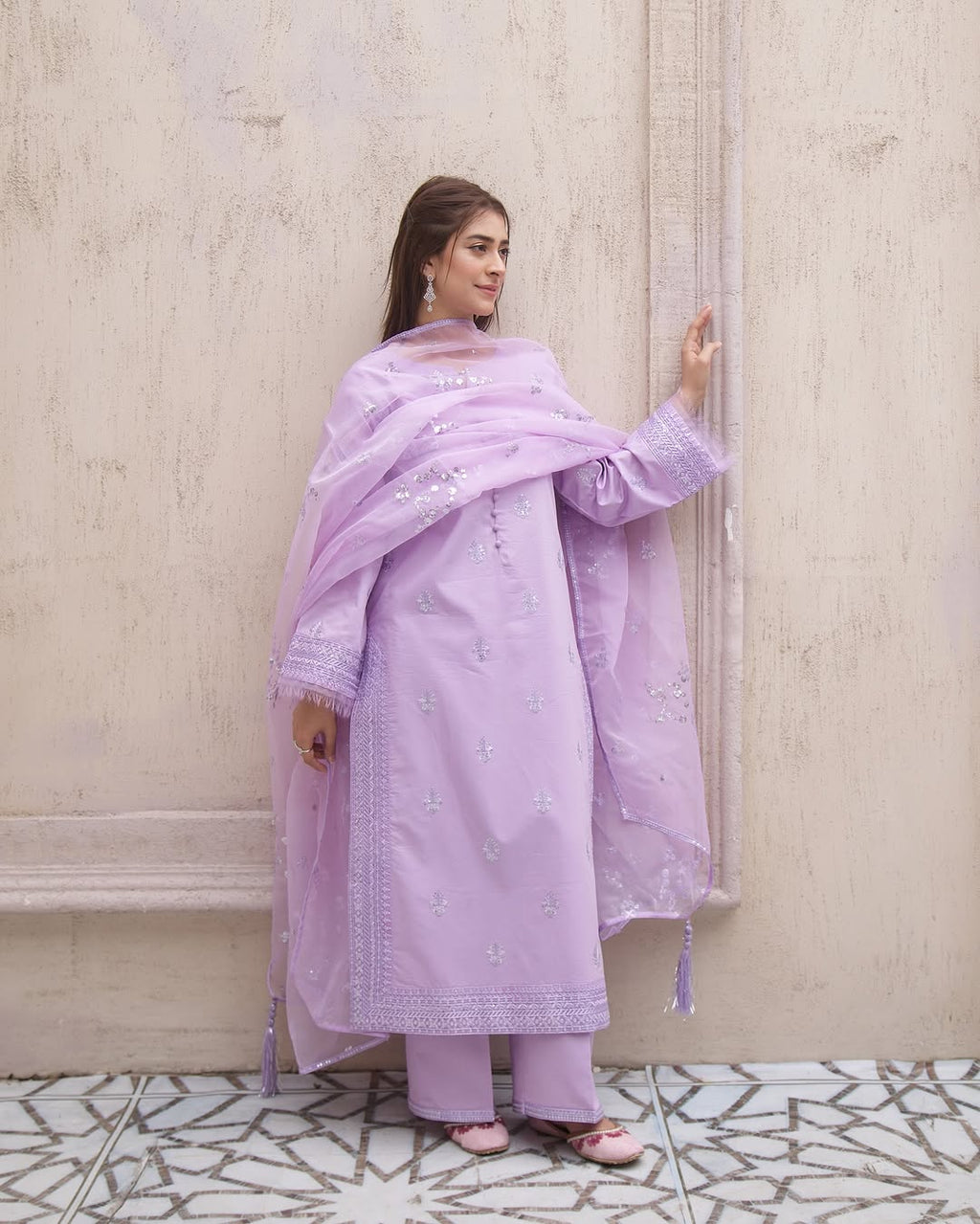 Noor-e-Eid / lilac bloom – Festive Embroidered Suit for Women