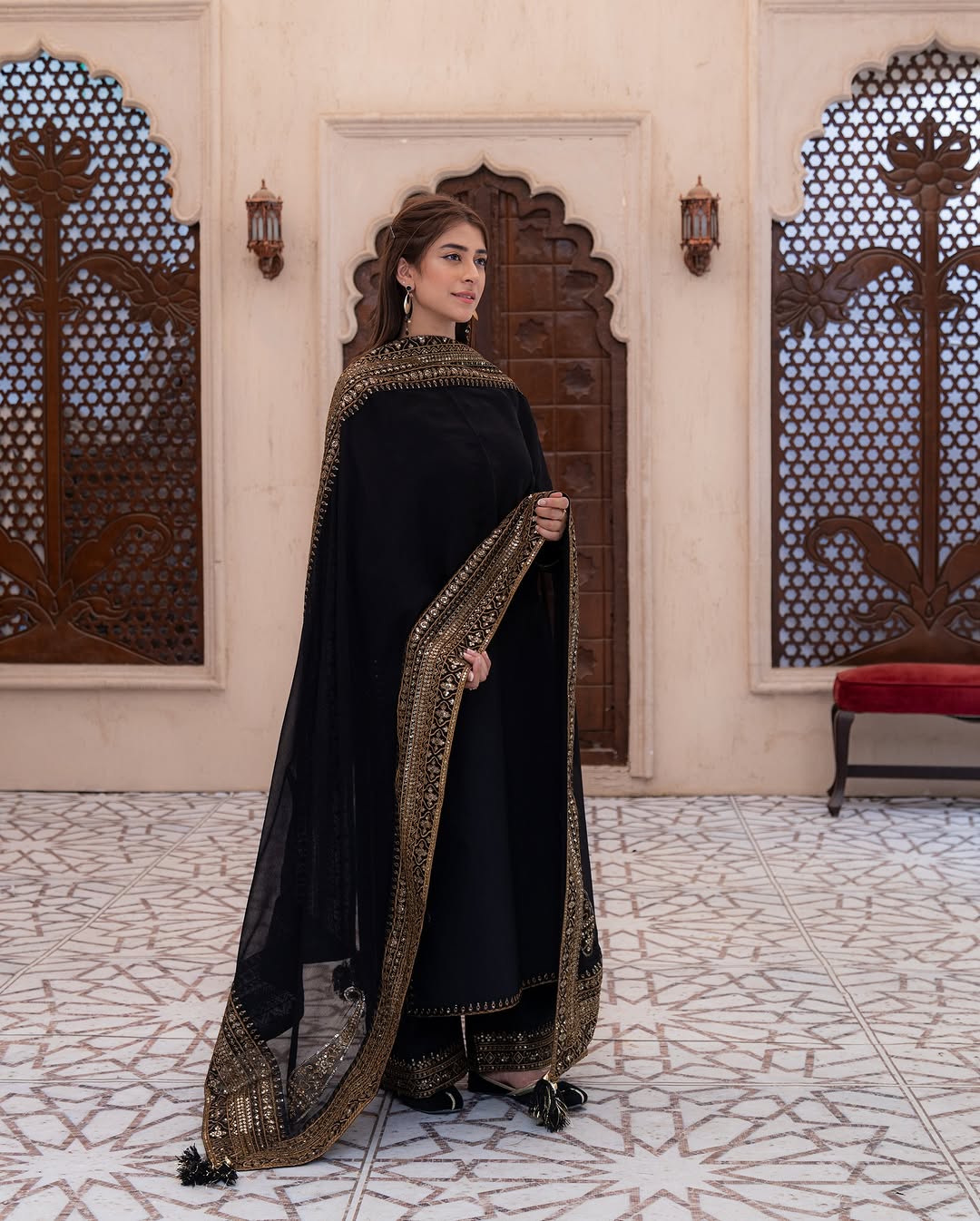 Black Mystique – Luxury Embroidered Suit for Women