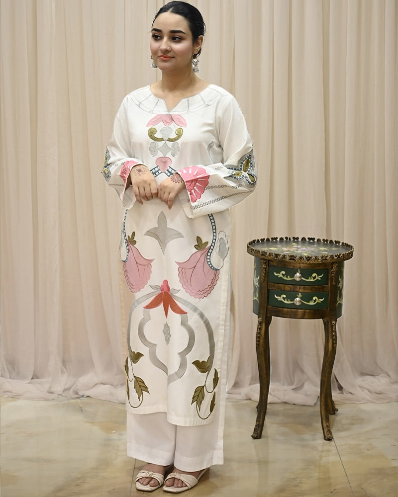 Noor-e-Safayd | Elegant Embroidered Suit for Women
