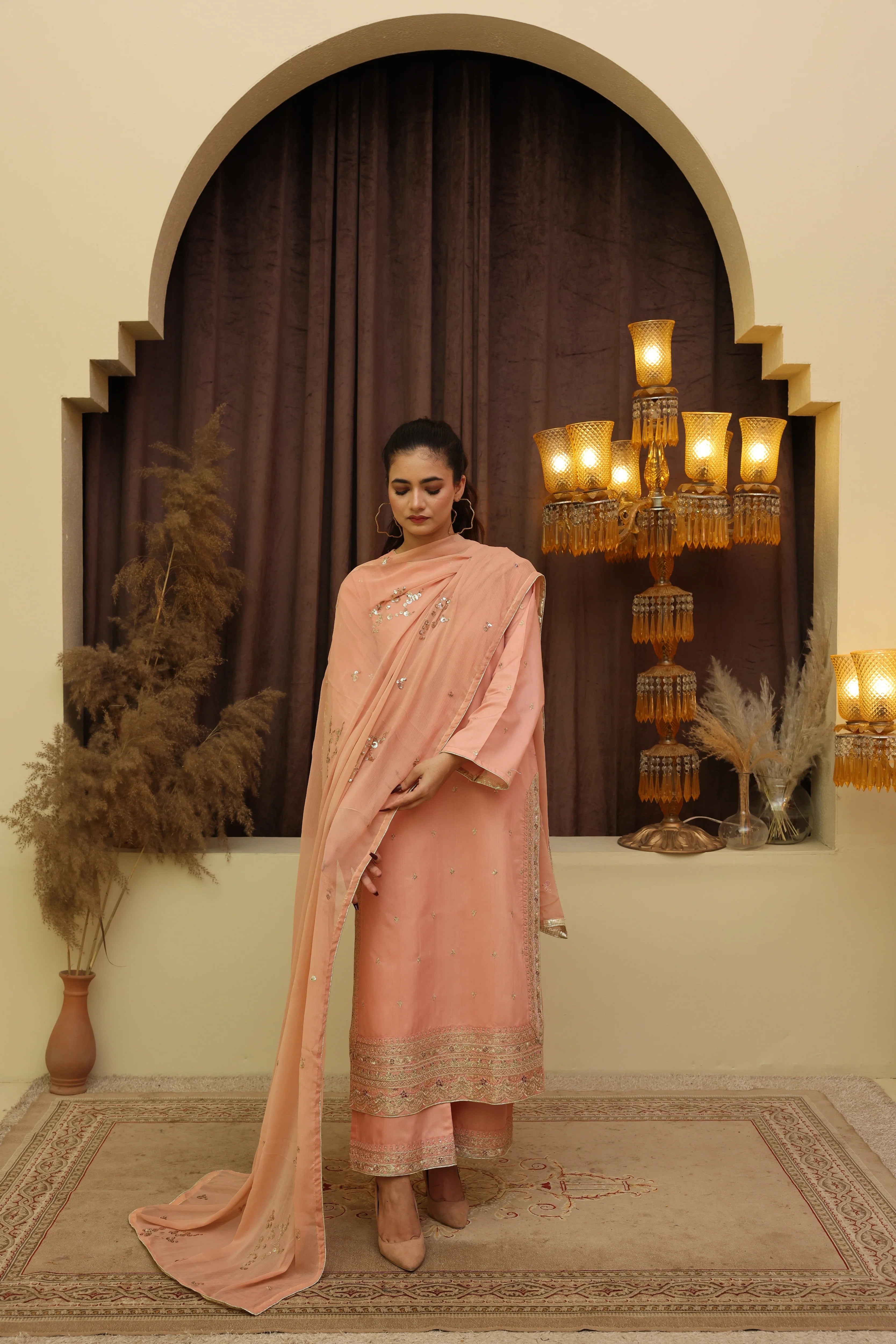 Peach Aura | 3 Stitched Suit