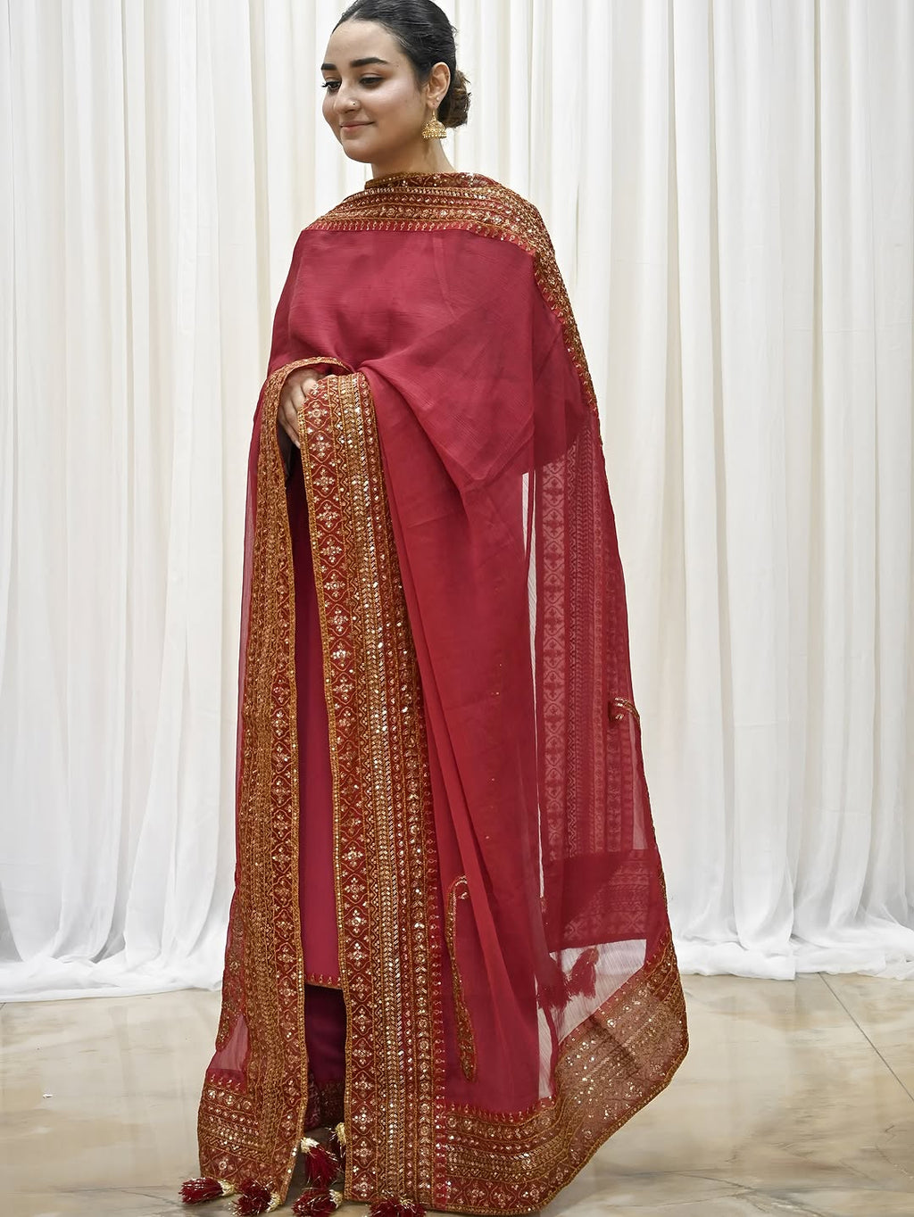 Mahroon Mystique | Embroidered Suit