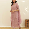 Rosy Bloom – Elegant Stitched Suit for Women