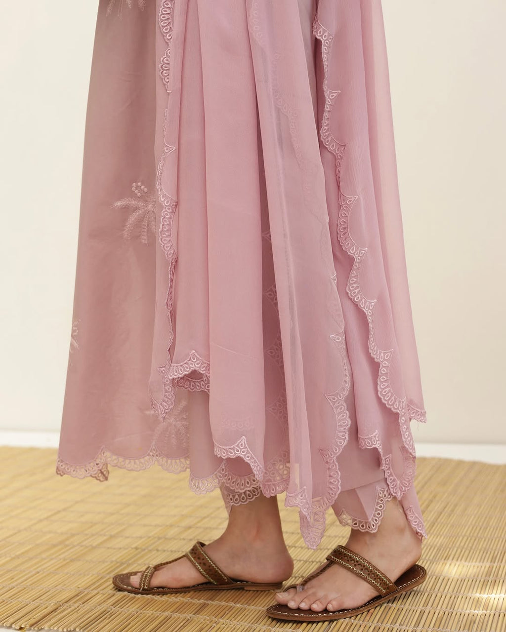 Rosy Bloom – Elegant Stitched Suit for Women