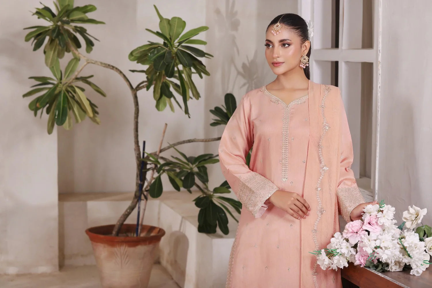 Serene Blush | 3 Piece Stitched Suit