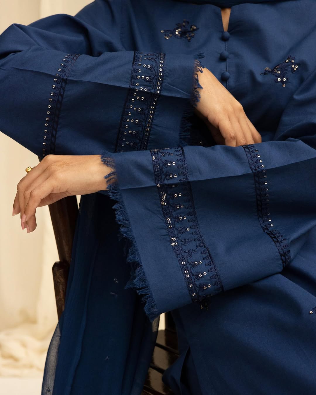 Starry Night - Navy Blue Embellished Ensemble